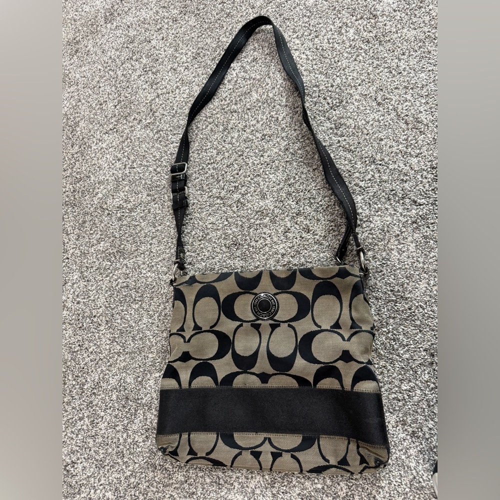 Coach Black and Tan Crossbody Bag